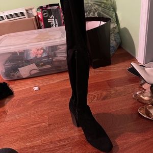 Black above the knee heels- size 8